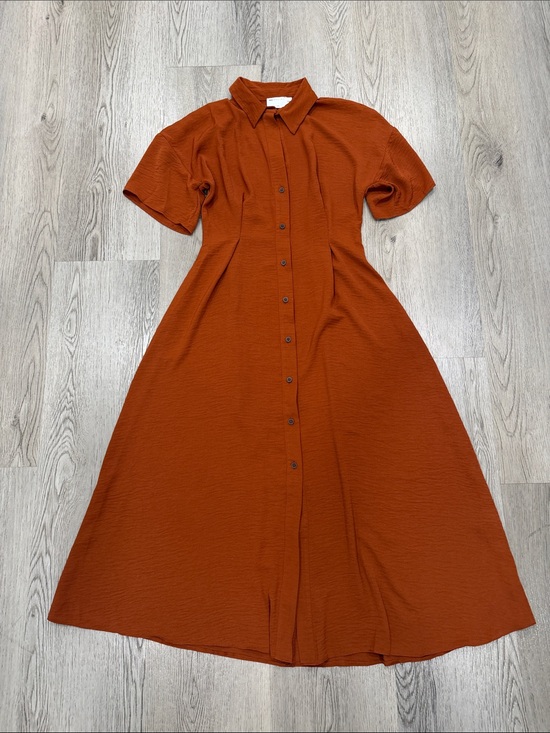 ASOS Dresses & Skirts - ASOS Button-Front Collared Midi Dress in Rust